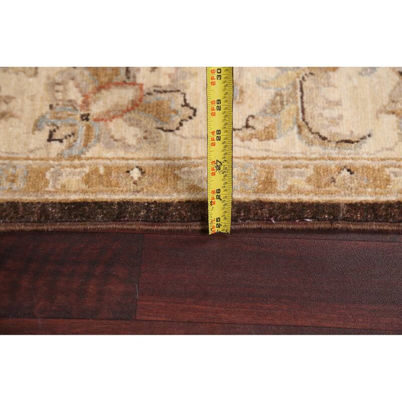 Vegetable Dye Chobi Peshawar Oriental Area Rug Handmade Wool Carpet - 4'11" x 7'3"