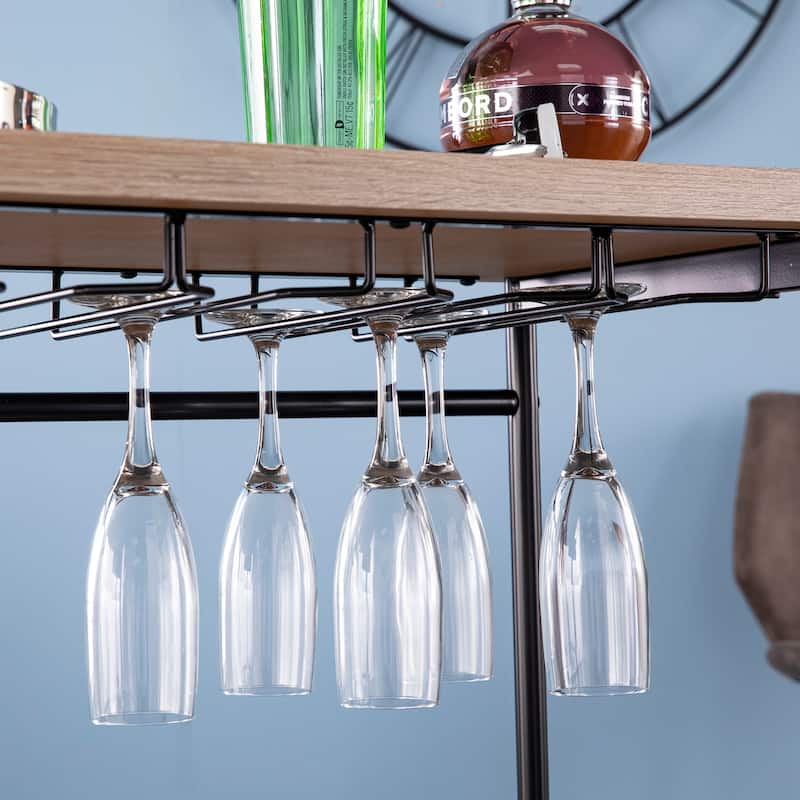 SEI Furniture Dagner Wine Bar Table w/ Glassware Storage