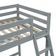 preview thumbnail 9 of 16, Twin Size High Loft Bed with inclined Ladder and Guardrails, Grey