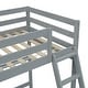 preview thumbnail 9 of 16, Twin Size Kids Bed High Loft Bed with inclined Ladder and Guardrails Kids Furniture, Grey