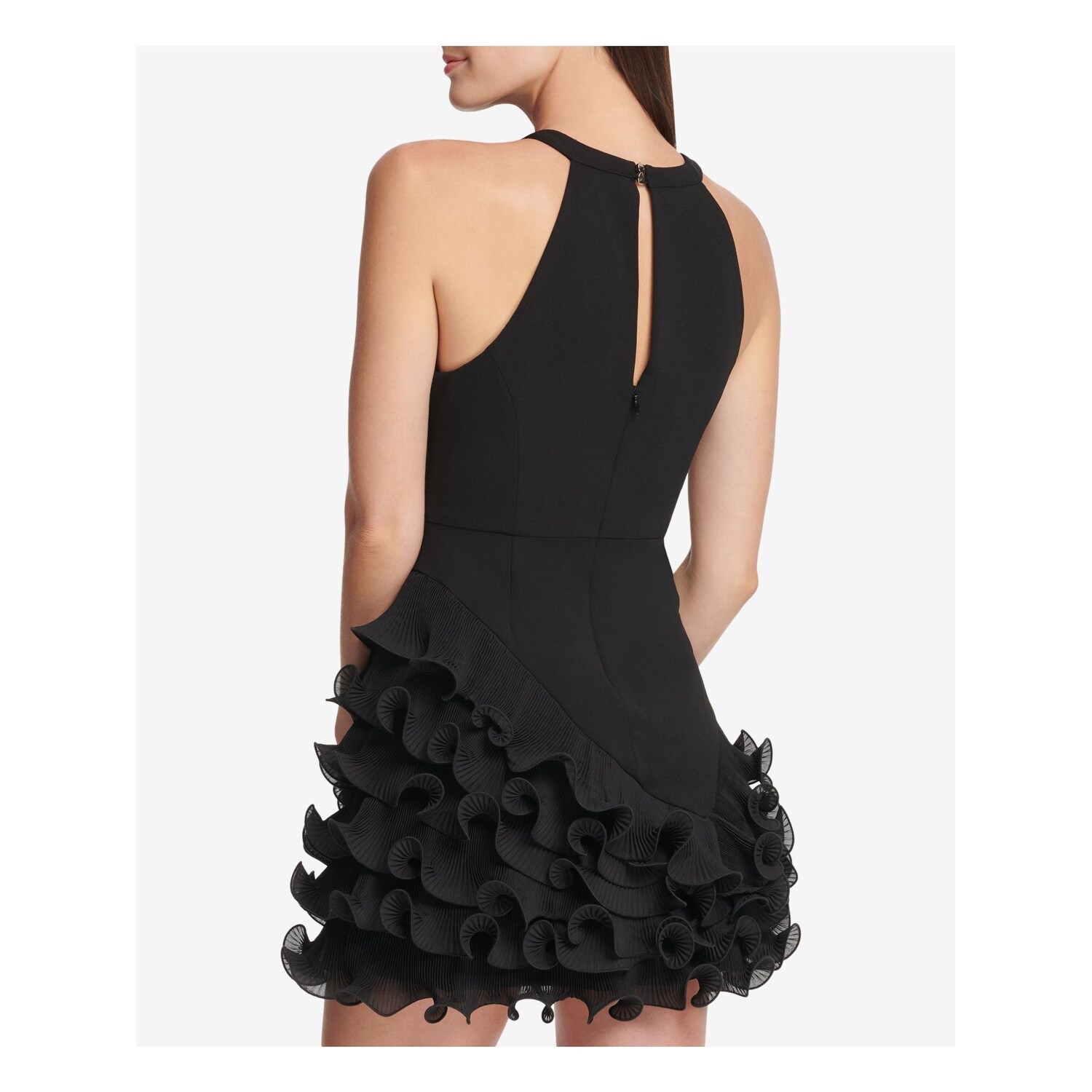 guess ruffled halter dress