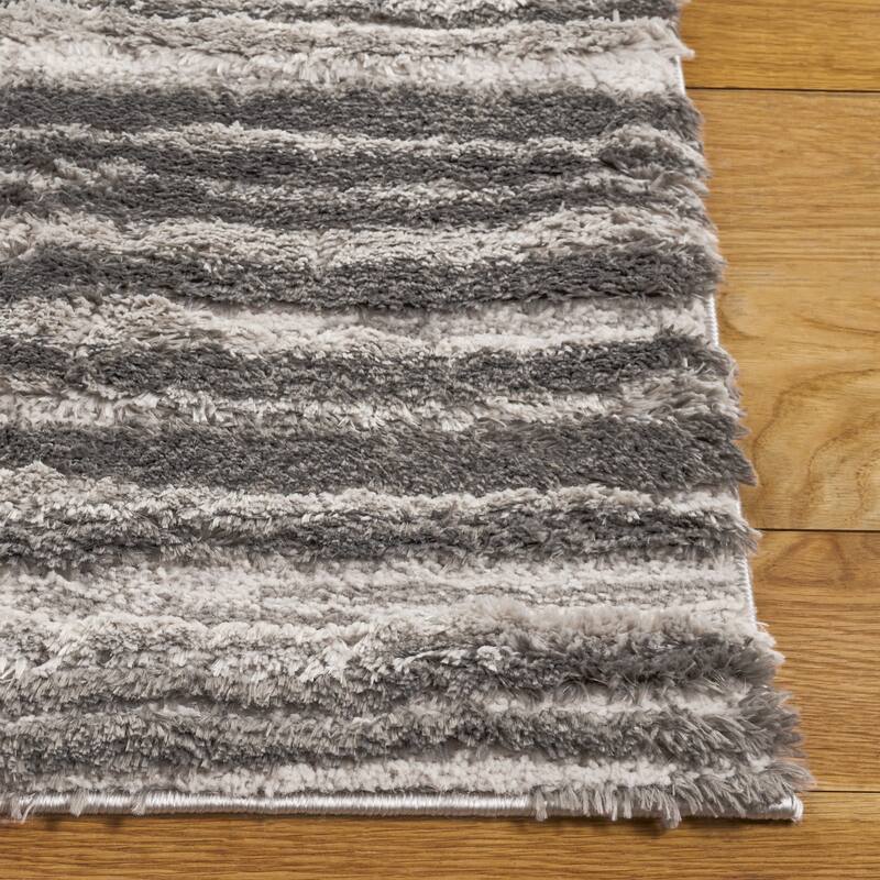 SAFAVIEH Seattle Thorun Shag Modern Striped 1-inch Thick Rug