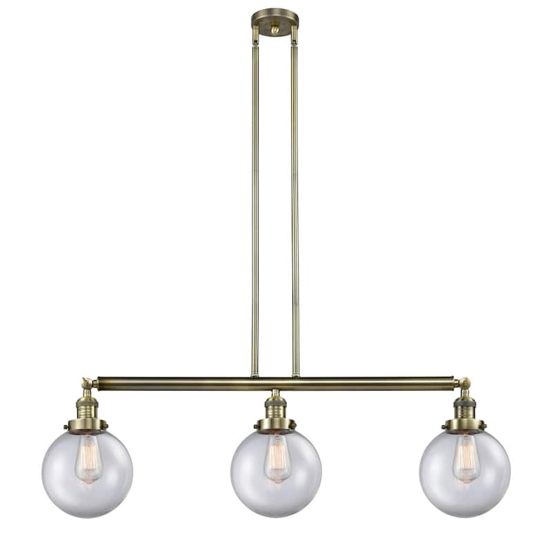 Innovations Lighting 213-13-41 Beacon Linear Beacon 3 Light 41" Wide - Antique Brass / Clear