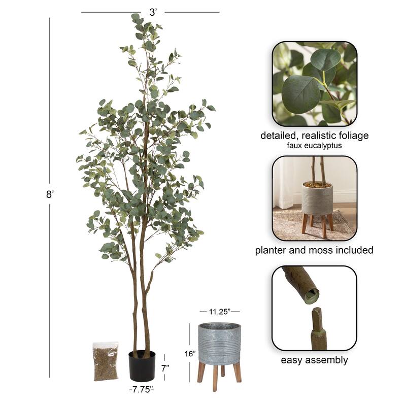 Kate and Laurel Eudora Faux Eucalyptus Tree