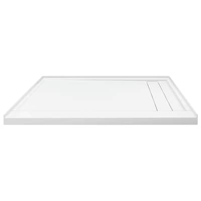 Transolid Linear 60" x 30" Alcove Shower Base with Right Hand Drain - 60" x 30" - 60" x 30"