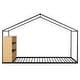 preview thumbnail 6 of 11, Black Twin Size Metal Wood House Bed Frame with Shelves and Lights