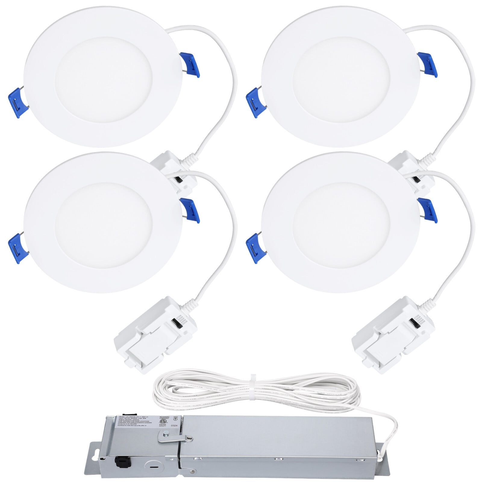 4 Inch 5CCT LED Recessed Light Kit, 120V-277V, Ultra-Thin, Dimmable - 4in