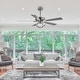 preview thumbnail 3 of 47, Parrot Uncle 52" Modern Chrome Dimmable Unique LED Ceiling Fan with Light and Remote