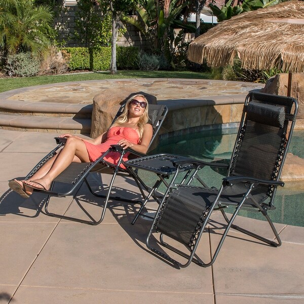 Shop Belleze Set of 2 Zero Gravity Chair with Table Set ...