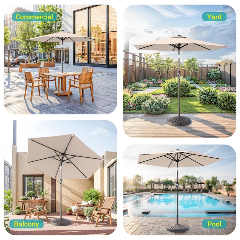 Bonosuki 7.5Ft LED Patio Market Umbrella Outdoor Table Umbrella