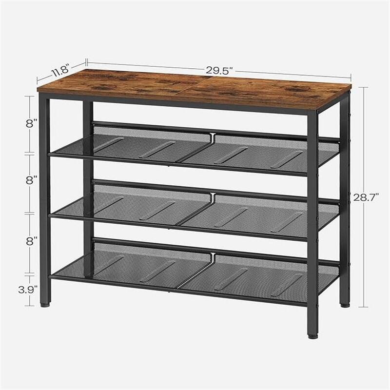 Shoe Rack - 11.8"D x 29.5"W x 28.7"H
