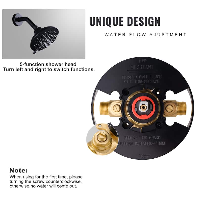 WOWOW Single Handle 5-Spray Shower Faucet with Pressure Balance