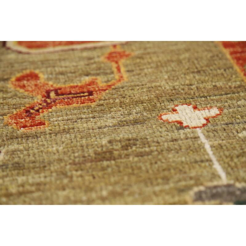 Hand Knotted Oriental 100% Wool Carpet Transitional All-Over Greys & Charcoal Oushak Area Rug - 10' 0'' X 8' 0''