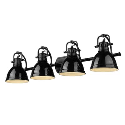 Golden Lighting 3602-BA4 BK Duncan 4 Light 34" Wide Vanity Light with