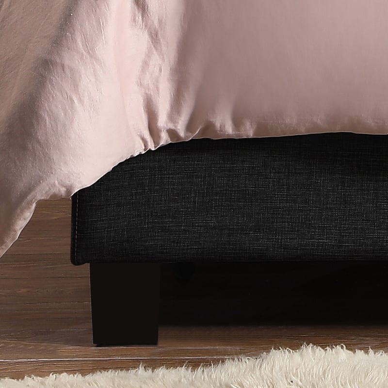 Moser Bay Adella Linen Upholstered Waved Top Tufted Bed