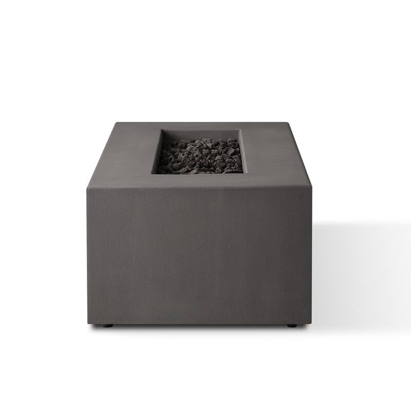 Provo Casual Rectangle Natural Gas Fire Table in Carbon by Jensen - 60 x 30 x 19