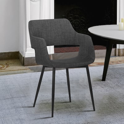 Ariana Mid-Century Charcoal Open Back Dining Accent Chair