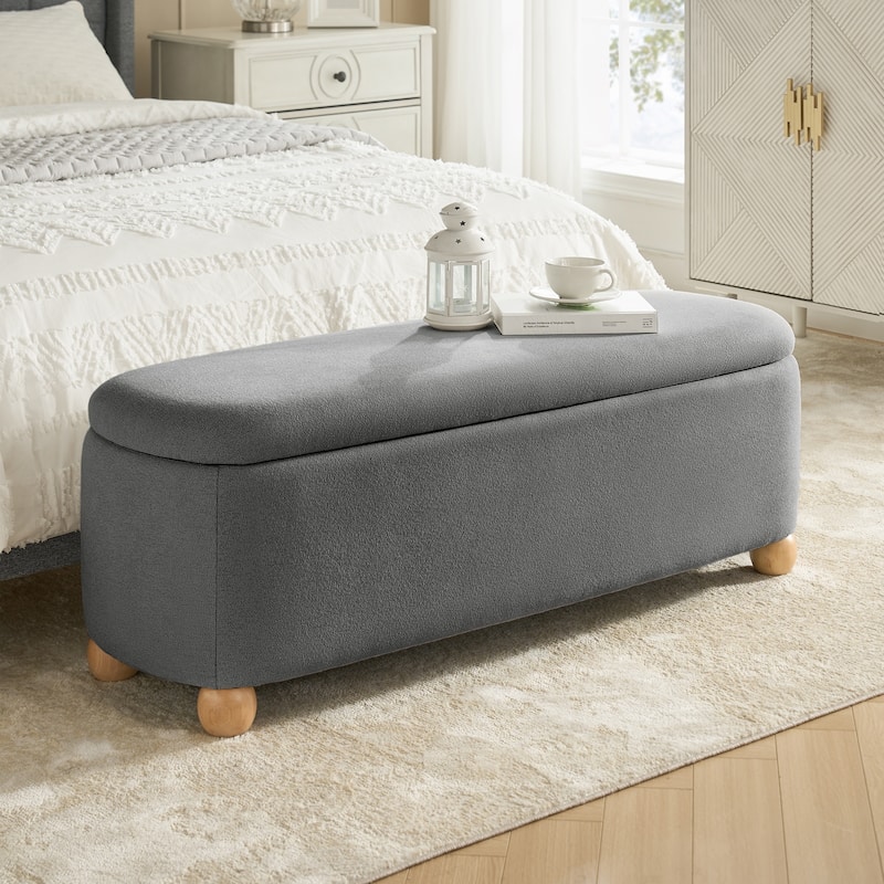 Felipe Modern Storage Bench with Solid Wood Legs by HULALA HOME