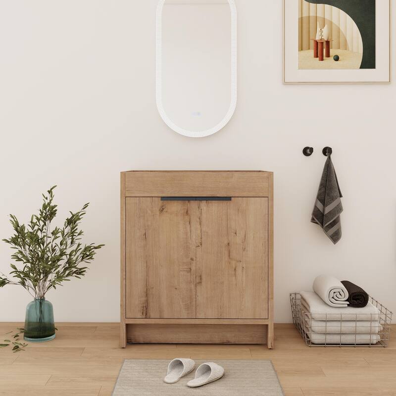 24/30/36 Inch Freestanding Bathroom Vanity Cabinet with Soft Close Door and Adjustable Shelf (Without Sink)