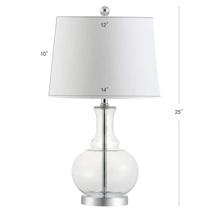 Edward 25" Glass LED Table Lamp, Mercury Silver/Brass Gold (Set of 2) by JONATHAN Y