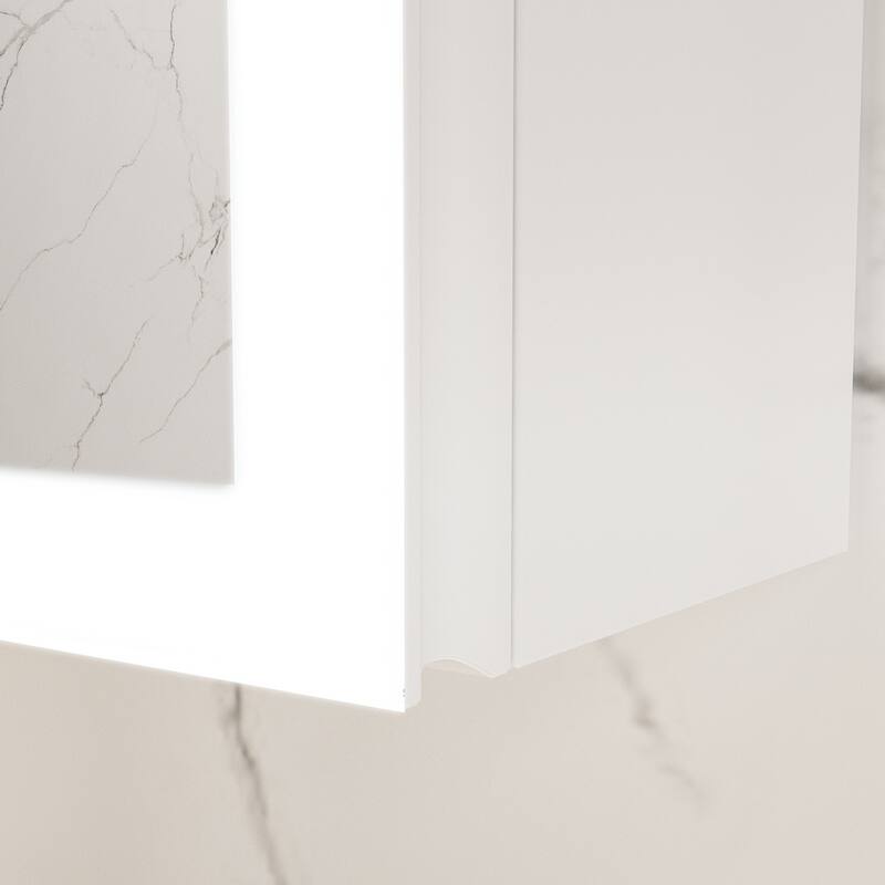 Sleek Anti-Fog Bathroom Medicine Cabinet with Dimmable LED Lights - 45.9"