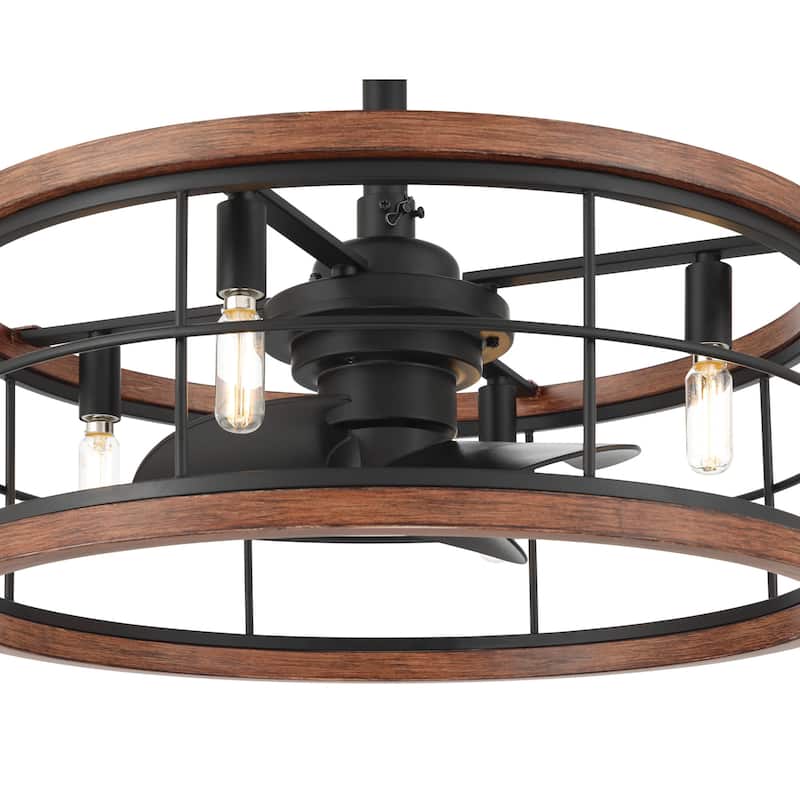 Hunter 22 inch Bridgette Fandelier Ceiling Fan w/ Light, Remote - Modern, Industrial, Farmhouse - Small Spaces
