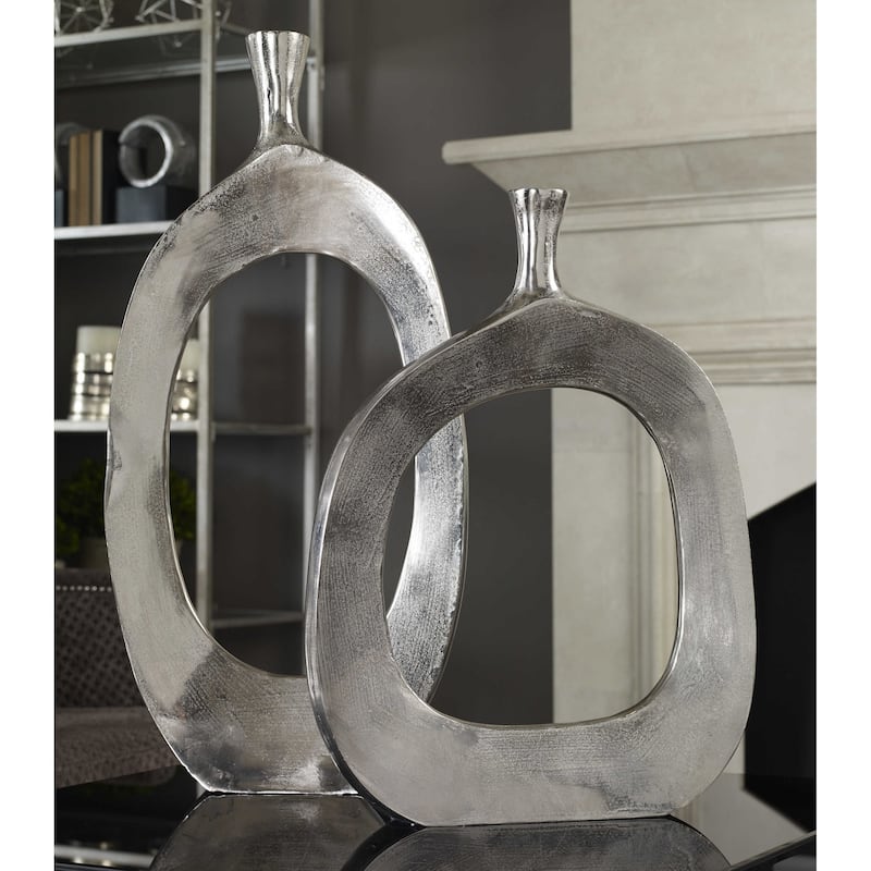 Set of 2 Cierra Aluminum Vases 30"