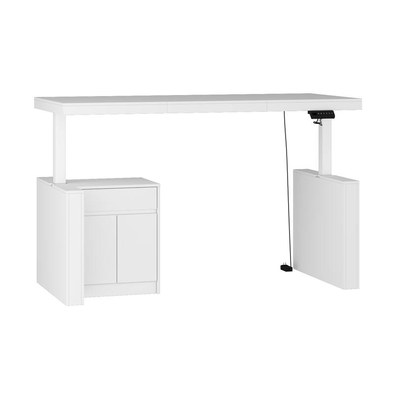 70.9"W Dining Table White Adjustable Workstation Modern Office Desk