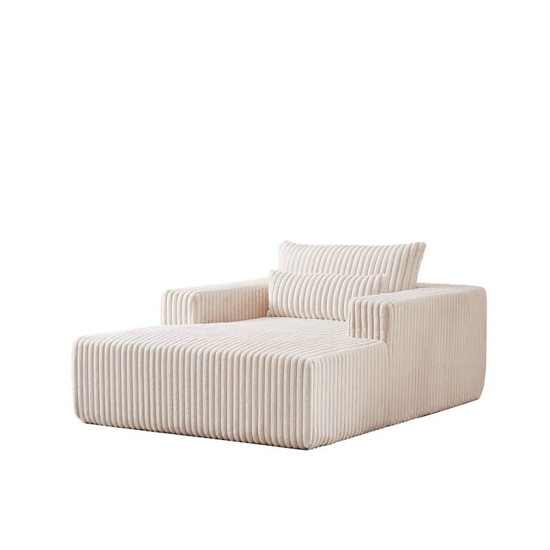 Modern 75" Corduroy Lounge Chair, Soft and Comfortable Sleeper Sofa with Pillow Support for Indoor Spaces
