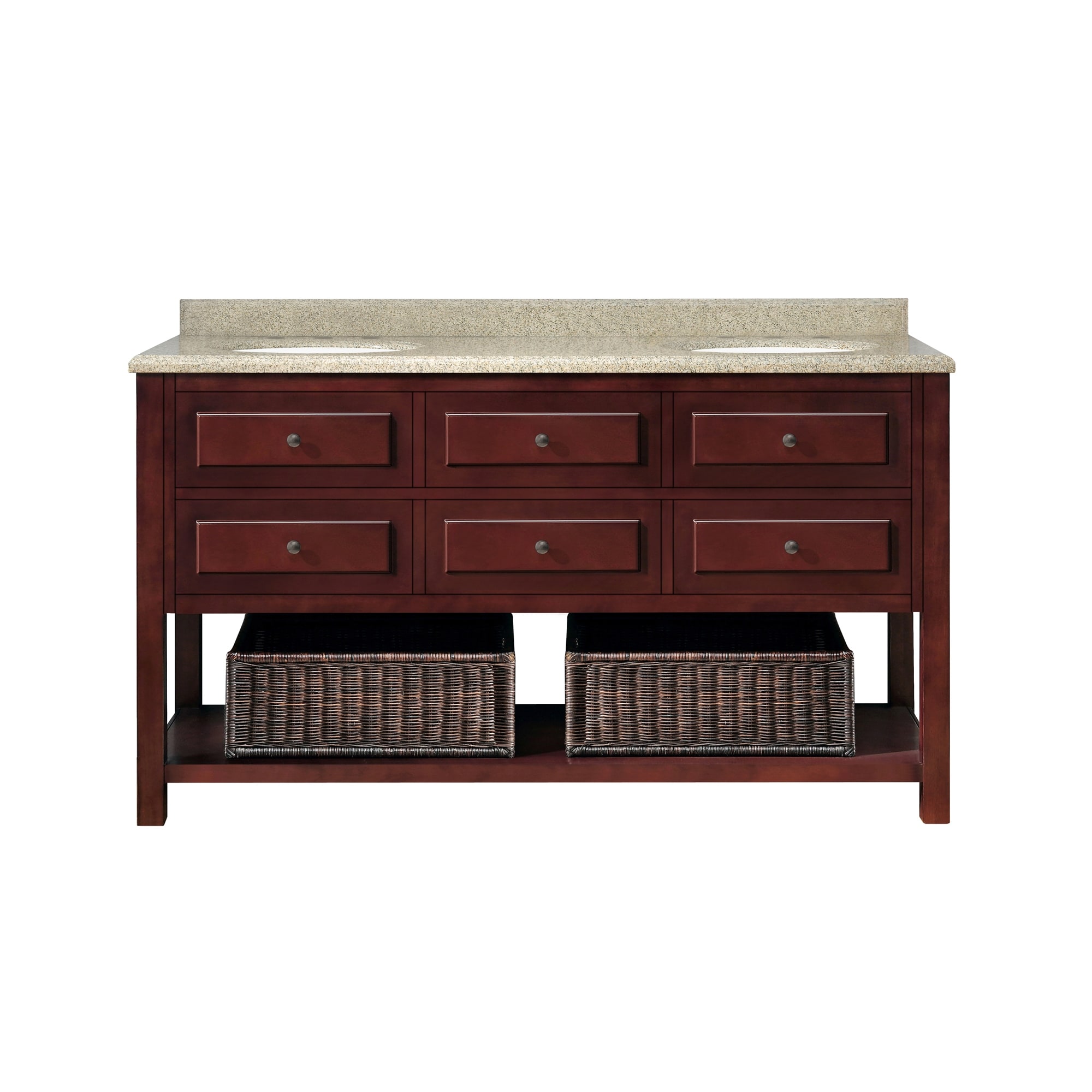 Ove Decors Danny 60 Inch Double Sink Bathroom Vanity Granite Top Overstock 8911254