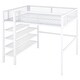 preview thumbnail 12 of 14, Full Size Metal Loft Bed with 4-Tier Shelves and Guardrail Storage , Modern Design, Spacious Workstation Below