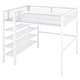 preview thumbnail 12 of 14, Full Size Metal Loft Bed with 4-Tier Shelves and Storage,White