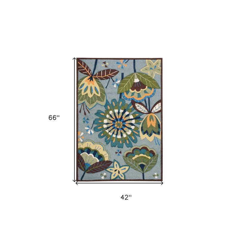 Gepex Floral Traditional Stain Resistant Area Rug By HomeRoots - 66' X '42' X '0.25