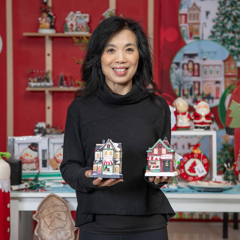 LED Christmas House Table Decor Set