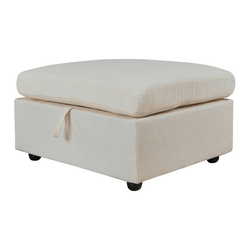 Chenille Modular Sectional Sofa with Right-Arm Chaise & Middle Seat
