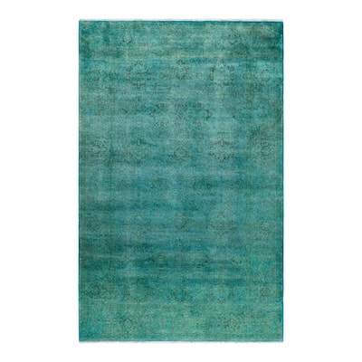 Contemporary Overdyed Wool Hand Knotted Area Rug - 5' 3" x 8' 0"