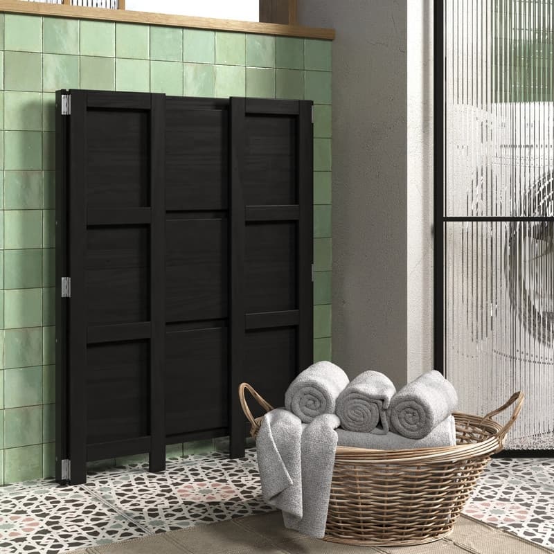 Jela Solid Wood 3 Shelf Folding Bookcase - Black