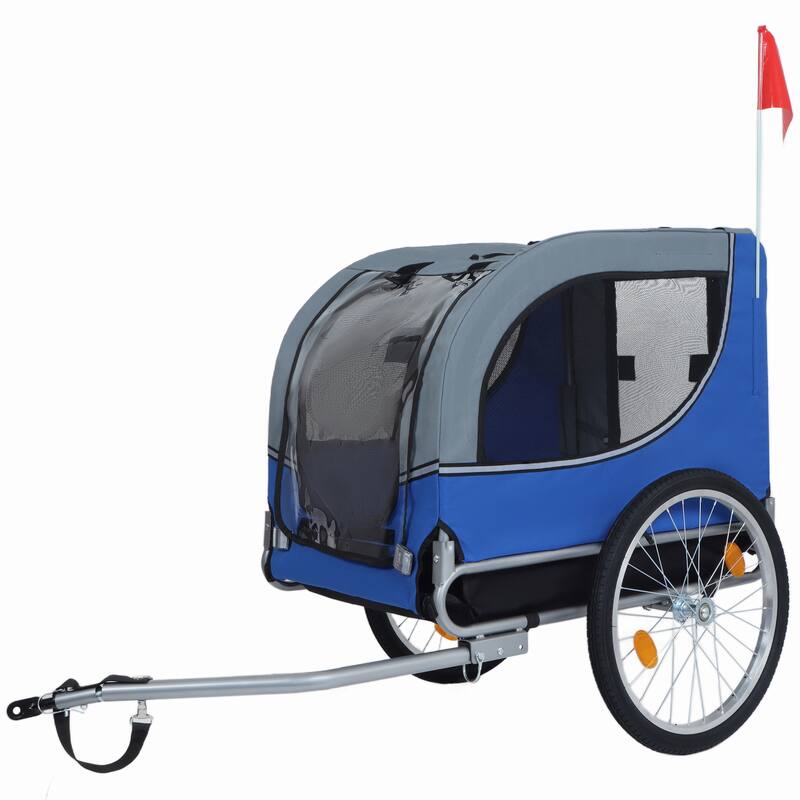 Large Folding Bike Trailer For Dogs - 66lb Capacity All-Terrain Pet Carrier, Durable Steel Frame For Cycling