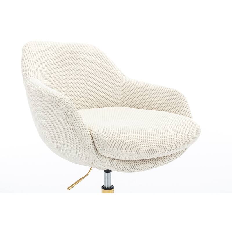 360°Swivel Home Office Chair With Adjustable Height and Gold Metal Base