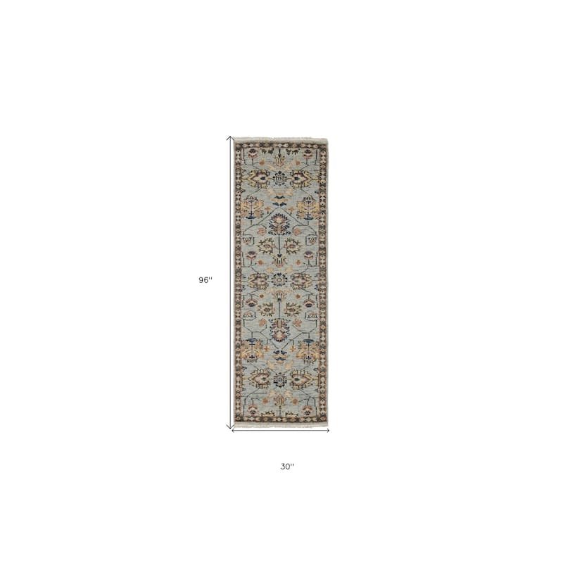 Zuyof Traditional Stain Resistant with Fringe Area Rug By HomeRoots - 96' X '30' X '0.28