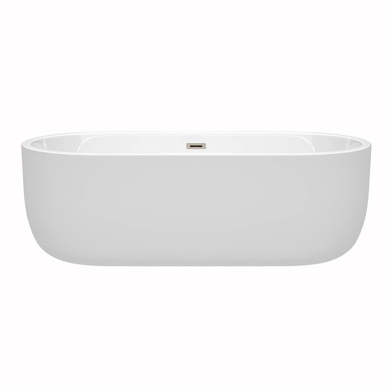 Wyndham Collection Juliette 71-inch White Freestanding Soaking Bathtub