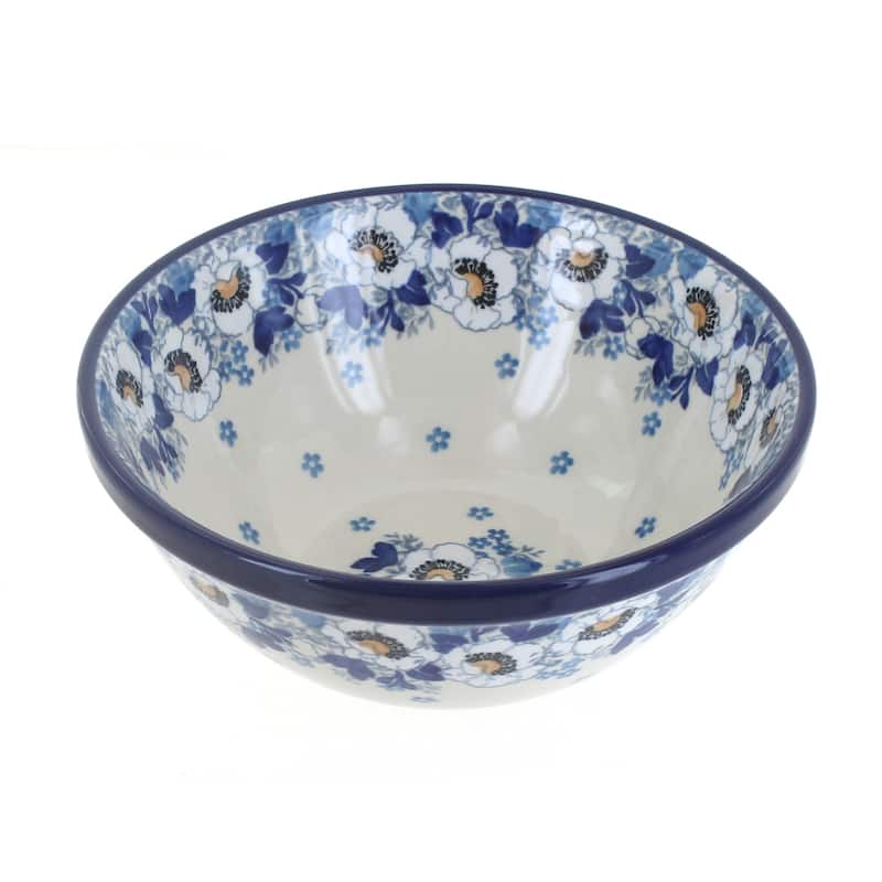 Blue Rose Polish Pottery Ceramika Artystyczna Cereal Bowl - Georgia Blue