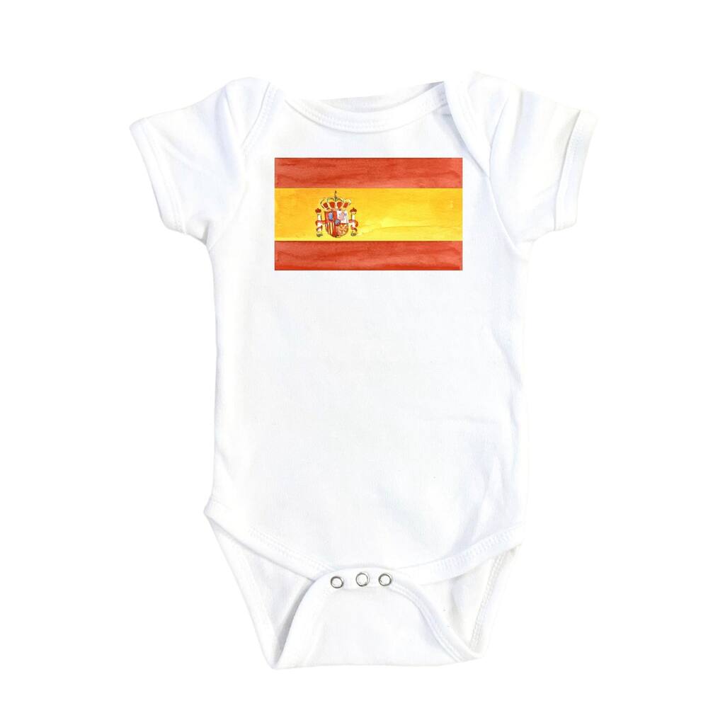 Spain Flag Alone - Baby Boy Girl Clothes Infant Bodysuit Funny Cute Newborn