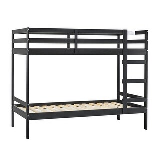 Modern Simple Solid Wood Twin Over Twin Bunk Bed