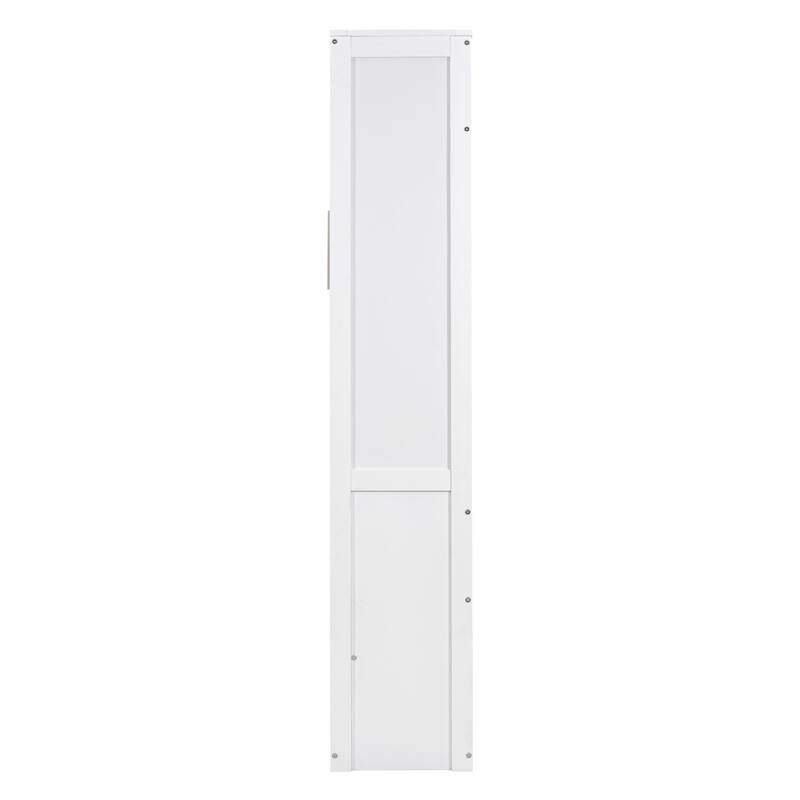 Full Size Murphy Bed Wall Bed with Storage Shelves, Space-Saving Foldable Platform Bed Frame with Slatted Base for Small Rooms