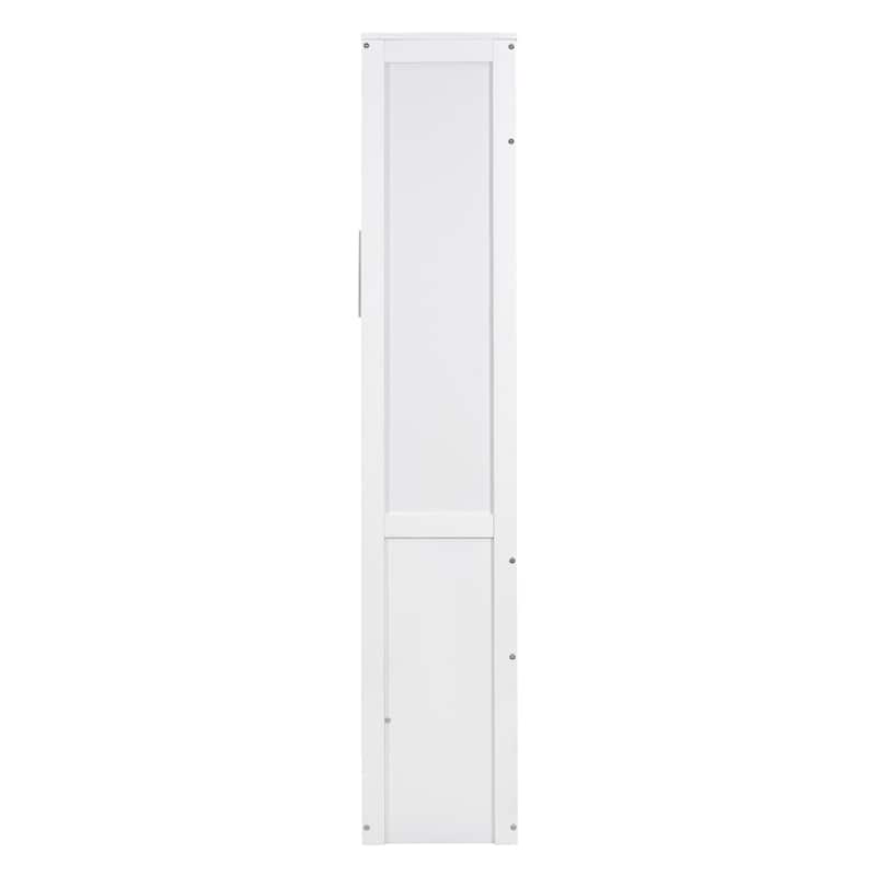 Space-Saving White Full Size Murphy Bed with Shelves and Flexible Slats for Maximum Comfort