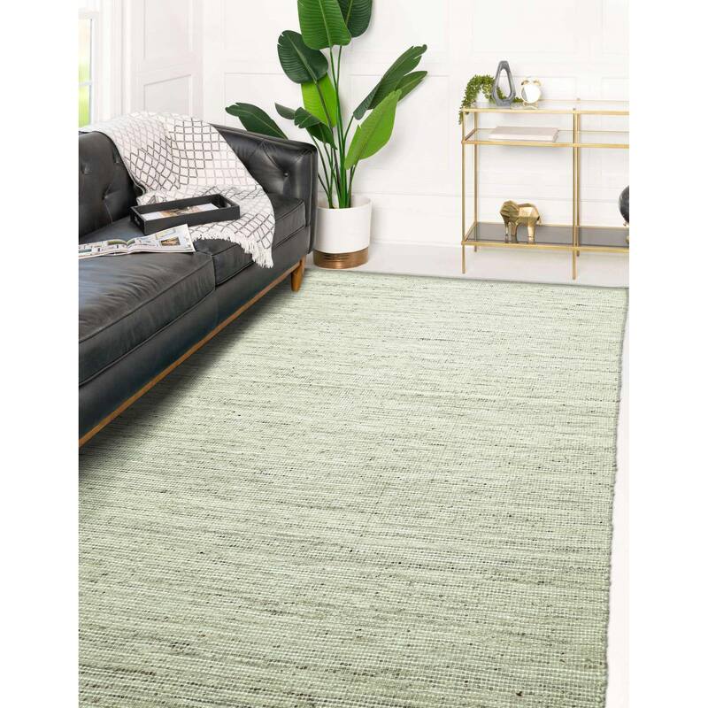 ECARPETGALLERY Braid weave Sienna Khaki Wool Rug - 4'11 x 8'6