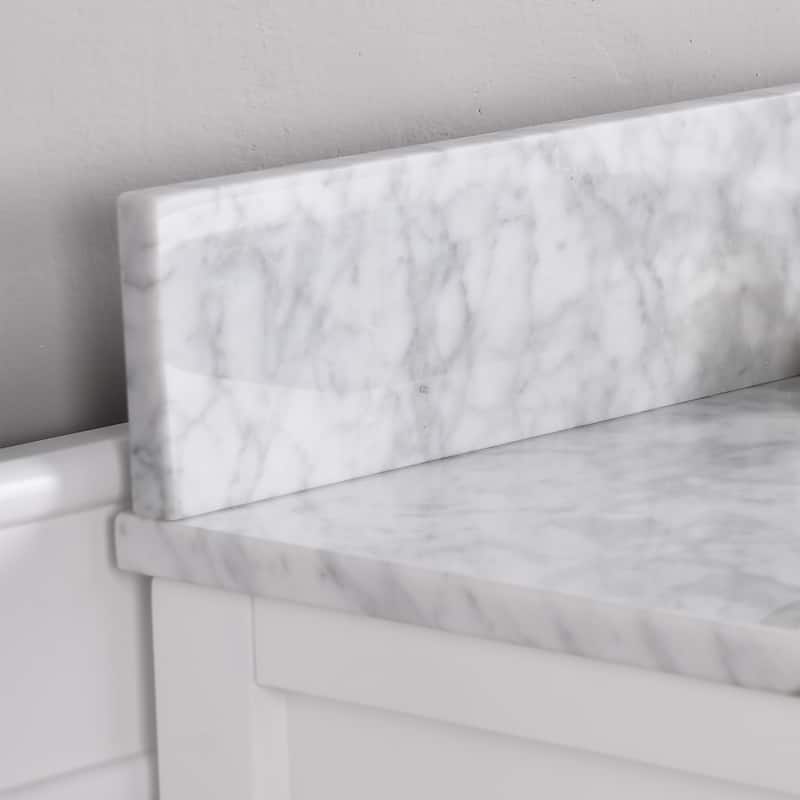 Vanityfair 21 in. White Carrara Marble Sidesplash For Vanity Sink Top
