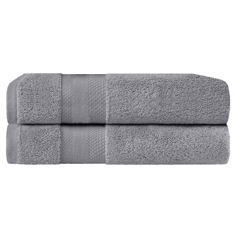 Superior Turkish Cotton Solid Heavyweight Bath Sheet Set of 2