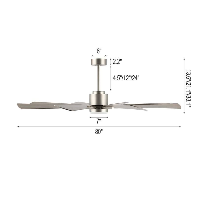 72"/80" DC Motor Indoor Ceiling Fan with Lights and Remote